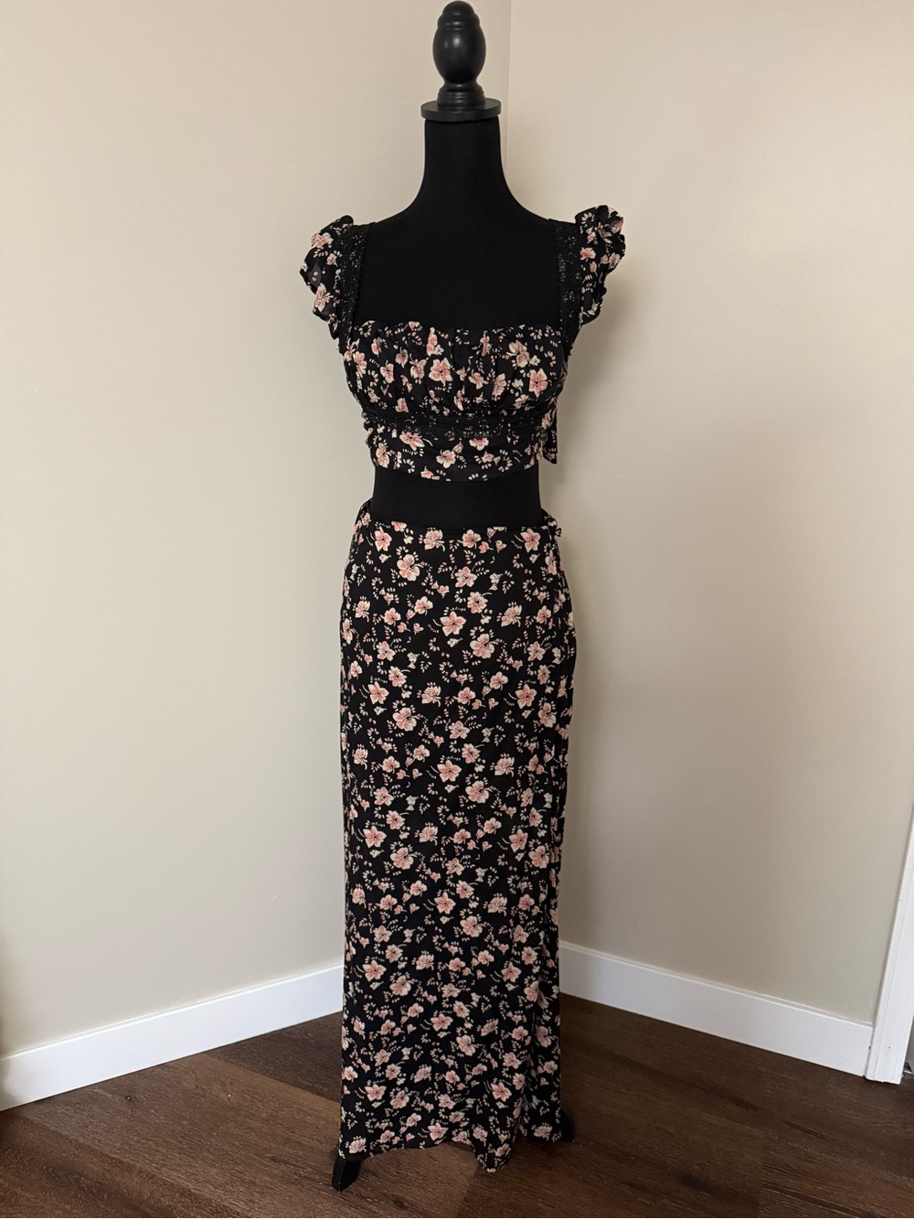 Free People Skirt Top Set - Floral Print